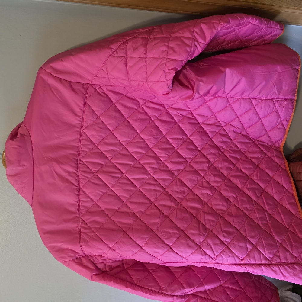 Lands' End Pink and Orange Puffer Jacket - Picture 3 of 6